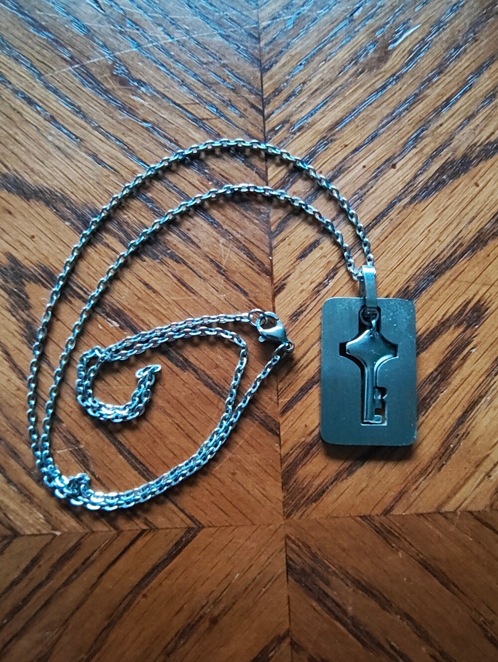Key Necklace Only Silver Heart Lock Pendant Chain Jewelry (No Bracelet Included)
